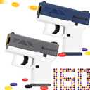 2 Pack Toy Guns for Nerf Dart Guns - Mini Realistic Pistol Toy Blaster Gun Disc Launcher with 160 Plastic Flying Disk Bullet for Boy Ages 6 7 8 9 Years Old Indoor Outdoor Present for Adult Kid Holiday