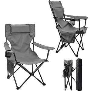 Camping Chairs 2Pack Beach Outdoor Chair for Adults Folding Lawn Chair with Cup Holder, Adjustable Backrest and Carry Bag for Tailgating, Beach, Fishing, Gift for Christmas