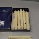 Colonial Candle Unscented Taper Candle, Classic Collection, Ivory, 8 In, Pack of 12 - Up to 6 Hours Burn