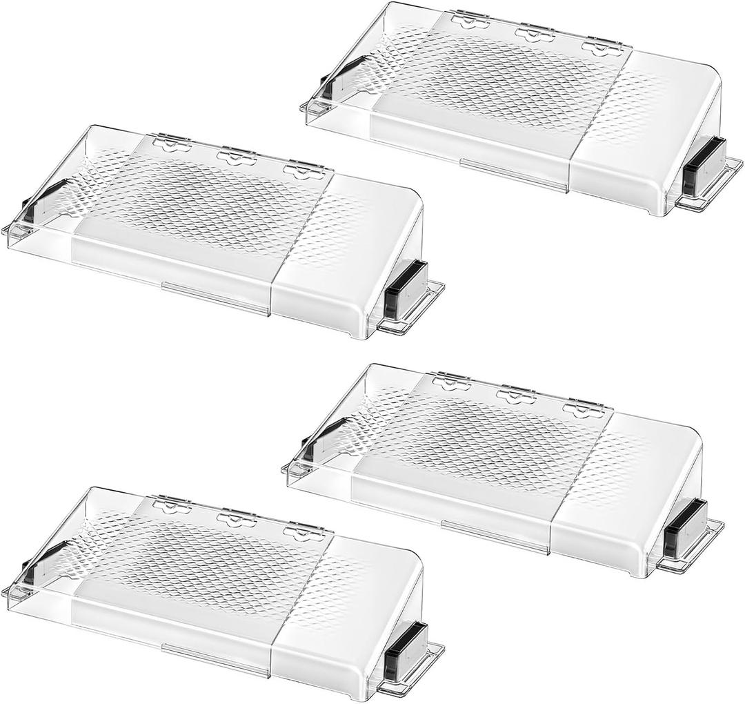 Magnetic Adhesive Vent Cold Air Deflector (4 Pack), for Bedroom/Living Room/Study, Fits Ceiling/Floor/Wall Vents, Screw Hole for Wooden Vents, Adjustable 9"-16" in, Directional Cold Air Diversion