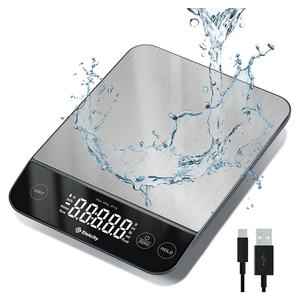 Etekcity Digital Food Kitchen Scale, Grams and Oz for Weight Loss, Baking and Cooking, 0.05oz/1g Precise Graduation,5 Weight Units, IPX6 Waterproof, USB Rechargeable,304 Stainless Steel-Silver, 22lb