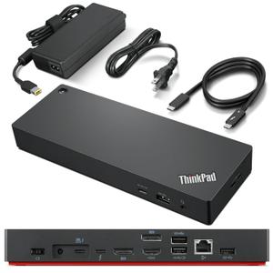 Lenovo ThinkPad Universal Thunderbolt 4 Dock, 4 Displays, Dynamic Power Charging up to 100W, Black