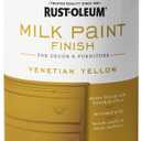 Rust-Oleum 334195-2PK Milk Paint Finish, Quart, Venetian Yellow, 32 Fl Oz (Pack of 2)