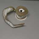 HUIHUANG Gold Wired Satin Ribbon with Glitter Stripe Edges 2.5 inch, Gold and White Christmas Ribbon for Tree, Bows Making, Wreath Supplies, Gift Wrapping Garland, Home Decor, Crafts -10 Yards