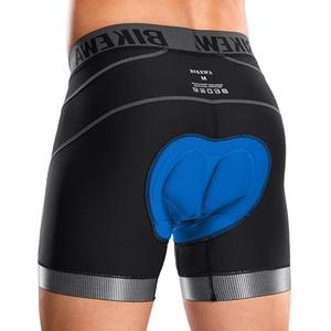 Bikewa Men's Cycling Underwear with Anti-Slip Leg Grips 4D Padded Bike Shorts MTB Liner for Bicycle Biking Riding(Black/Grey,L)