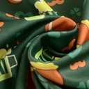 St. Patrick's Day Scrub Tops for Women Stretch Vneck Shamrock Clover Printed Nurse 2 Pockets Holiday Working Uniforms (XL)