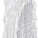 SHENHE Women's Lace Long Skirt Asymmetrical Layered Ruffle Flowy Sheer Y2k Fairy Skirt, Size: X-Small Petite