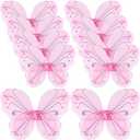 Chivao 10 Pieces Fairy Wings Butterfly Wings Wedding Decoration Costume Birthday Christmas Holloween Party Favors for Boys Girls (Pink)