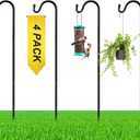4 Pcs 45 Inch Shepherds Hook for Outdoor Adjustable Bird Feeder Pole Metal Steel Shepard Hooks for Hummingbird Stand Feeder Pole for Garden Plant, Lantern, Hanging Wedding Decor