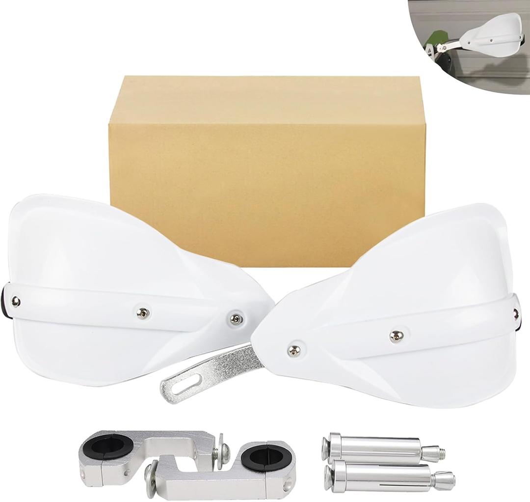 JFG RACING Dirt Bike Handguards,7/8" and 1 1/8" Handlebar Motorcycle Hand Guards Universal for Motorcycle Snowmobile Motocross Dirtbike Pit Bike Off Road ATV Enduro Scooter Accessories - White