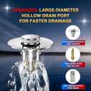 Bathroom Sink Drain Strainer, Pop Up Sink Drain Filter with Removable Stainless Steel Filter Basket Hair Catcher, Sink Drain Strainer, for Us Bathroom Sink Stopper Replacement