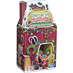 Hasbro Gaming Barrel of Monkeys: Candy Cane Holiday Edition Game for Kids Ages 3+