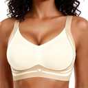 Smoothing Bra Anti Sagging Wireless Push Up Bras for Women No Underwire Full Coverage Bra Comfy Bras for Women (Large, Jelly-cream)