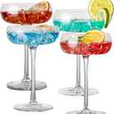 Unique Martini Glasses, 8 oz Vintage Art Deco Coupe Glasses, Set of 4 Classic Cocktail Glasses, Elegant Hand Blown Crystal Manhattan Goblet for Bar, Martini, Cosmopolitan, Gimlet, Pisco Sour