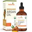 USDA Organic Argan Oil for Hair & Skin  100% Pure Argan Oil of Morocco for Face, Skin Moisture & Hair Growth  Vegan, Non-GMO, Cold Pressed & Unrefined Oils in Glass Bottle (4 fl. oz.)