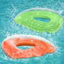 2 Pack Pool Floats Adult, PuppyuWill Minimalist Design Pool Chair Float, 52" X 38" Mood-Boosting Colors, Drifter, Chair, Hammock 3-in-1 Inflatable Pool Toys for Pool Party, Lake, River, Sea, Outdoor (Orange & Green)