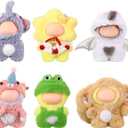 Simgoing 6 Pack 10cm Doll Clothes for 3.9 Inches Stylish Mini Collectibles Figure Mini Miniature Costume Dress up for Play Display (No Doll) (Elephant,Pig,Dinosaur,Monkey,Frog,Star)