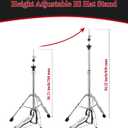 Hi hat stand,hat cymbals stand,high hat stand with smooth pedal,practice high hat fits 8'' 10'' 12'' 13'' 14'' 15'' 16'' 18'' Hi hat cymbals