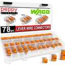 WAGO 221 Lever Nuts 78pc Compact Splicing Wire Connector Assortment with Case. Includes 221-412, 221-413, 221-415
