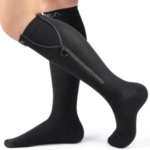 NEENCA Zipper Compression Socks, Medical Graduated Compression Socks for Pain Relief, Women & Men Circulation, Swelling, Travel, Pregnancy, Flight, Nurses, Running, Athletic1 Pair, 20-30 mmHg
