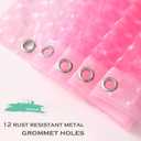Blush Pink 3D Crystal Plastic Shower Curtain Liner, 72x72 Inch Thin Lightweight Plastic Bathroom Shower Showroom Inner Curtain with Rustproof Metal Grommet Holes and Weighted Magnets