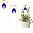 Plant Trellis for Climbing Plants indoor Evil Eye Decorations Mini Metal Houseplant Climber Support for Potted Plants Trellis Metal Yard Art Garden Stakes Decorative Indoor Outdoor 2 Pack Ivy (Gold-1)