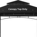 Gazebo Replacement Canopy Top Waterproof Cover, Fits Model L-GZ136PST, Double-Tiered and UV-Resistant (Black)