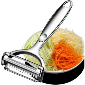 Multifunction Vegetable Peeler Julienne Peeler for Kitchen | stainless steel 2 in 1 julienne vegetable peeler for potato ，cabbage，carrot，cucumber，fruit