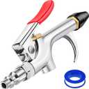 4Pcs Air Blow Gun Kit, 2-Way Connection Air Nozzle Blow Gun with 1/4 IN Standard Quick Fitting & Rubber Tip, Air Compressor Gun with Stable High-Pressure Airflow for Dust Cleaning and Inflation