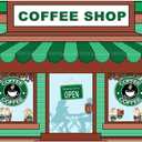 7x5ft Coffee Shop Backdrop for Photography Green Stripes Booth Decoration Props Ice Cream Background for Cake Smash Backdrops Children Birthday Portrait Banner