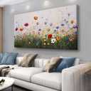 Home Decor Plant Wall Decor Flower Wall Art Colorful Wall Art Trendy Wall Decor Framed Artwork for Bedroom Living Room Decoration Home Kitchen Office 24" X 48"