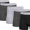 Gildan Men's Underwear Boxer Briefs, Multipack (Large, Black/Charcoal/Sport Grey (5-pack, Shorter Length))