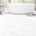 20 Pack Cover 20 Sq.Ft Peel and Stick Floor Tiles, 12” x 12” Self Adhesive Vinyl Flooring Easy DIY Installation for Kitchen, Living Room, Laundry, RV, Matte White Vein Marble