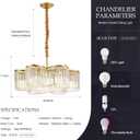 24.4 Gold Semi Flush Mount Ceiling Light Fixtures, 6-Light Gold Modern Crystal Chandelier Height Adjustable Pendant Lighting for Bedroom Entryway Hallway Kitchen Island Living Room Foyer, Flower 24.4"