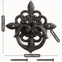 Black Antique Front Door Knocker, Gothic Cast Iron Petal Leaf Door Handle Decoration OutdoorHome Garden and Farmhouse (1 Pack)