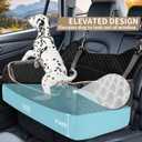 Dog Car Seat for Large/Medium Dogs - Memory Foam Dog Booster Seat for Under 55Lbs or 2 Small Dogs-Detachable and Washable Travel Bed with Thick Cushion and Storage Pockets-Black