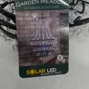 18 Inches Tall Acrylic Crystal Outdoor Solar Chandelier, White Integrated LED Light, Black Metal