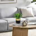Briful Agave Artificial Wide Leaf Plant in Black and Gold Pot 10.2 Tall Faux Greenery with Plastic Leaves & Pebble Base, Fake Plants for Indoor Table Decor, Desk, Shelf, Office or Bathroom