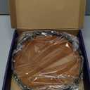 Farmhouse Oak 9" Lazy Susan Turntable Organizer for Cabinet, Round Wooden Lazy Susan Organization and Storage for Dining Table, Pantry, Kitchen, Countertop, Cupboard,Home Decor, Walnut Wood