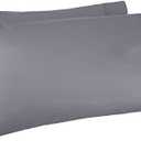 400 Thread Count 100% Cotton Pillow Cases, Sateen Weave, King, Dark Gray, 40" x 20", Set of 2, Pillows Not Included