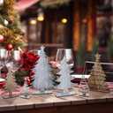 2 x Youyole 6 Pcs Wooden Christmas Trees Tabletop Decor Vintage Gray and Brown Christmas Trees Xmas Centerpieces Table Wooden Signs for Home Office Fireplace Farmhouse Xmas Party Table Decor