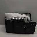 SlowTon Console Dog Car Seat - Portable Dogs Armrest Booster Seat for Small Dog, Anti-Collapse Pet Car Seat with Soft Cushion Safety Belt, Support Pet Up to 11lbs (Black)