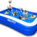 SELLOTZ Inflatable Pool for Kids and Adults, 120" X 72" X 22" Oversized Thickened Family Swimming Pool for Toddlers, Outdoor, Garden, Backyard, Summer Water Party (Large)