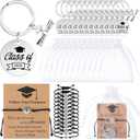 Tondiamo 48 Pcs Class of 2026 Graduation Gifts Include Keychain Compass Bracelets Organza Bags for College Seniors Graduation(Kraft Color)