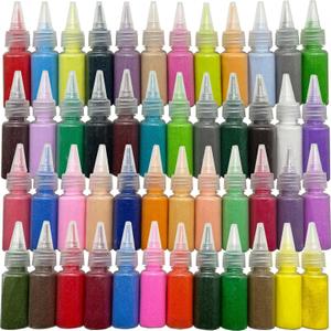 Yayatty Art Sand, 48 Color Sand Art Bottles Kits, Colored Sand Bottles, Sand Arts and Crafts Kit for DIY Drawing, Painting and Crafts, 1.25 oz Bottles