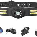 PINSAI COB 270° Wide Beam Headlamp Flashlight,LED Rechargeable Silicone Headlight with Motion Sensors,6 Modes of Lightweight Waterproof Head Lamp for Outdoor Running Cycling Camping, Pack 2
