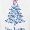 chinoiserie christmas decor Chinoiserie blue and white christmas decor Kitchen Towels, chinoiserie christmas decor blue Tree Hand Towels for Bathroom, Christmas Dish Towels for Kitchen 16x24 Inches