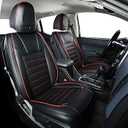  Seat Covers Fit for Chevy Chevrolet Colorado : 2015-2022 Crew Cab Extends Cab Z71 LT ZR2 Work Truck Front Pickup Faux Leather Car Seat Covers (2PCS Front,Redline)