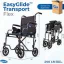 Invacare Transport Wheelchair for Adults, Compact Lightweight Wheel Chair with Foldable Backrest, Flip-Back & Removable Desk-Length Arms, 19" Seat, Swing-Away Footrests, Portable Travel Transfer Chair