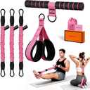 Foot Pedal Resistance Bands with Handles, Multifunction Elastic Yoga Exercise Bands, Home Gym Fitness Equipment for Women & Men to Tone Abs, Core, Legs, Arms, Waist (EXP 01/31/27)
